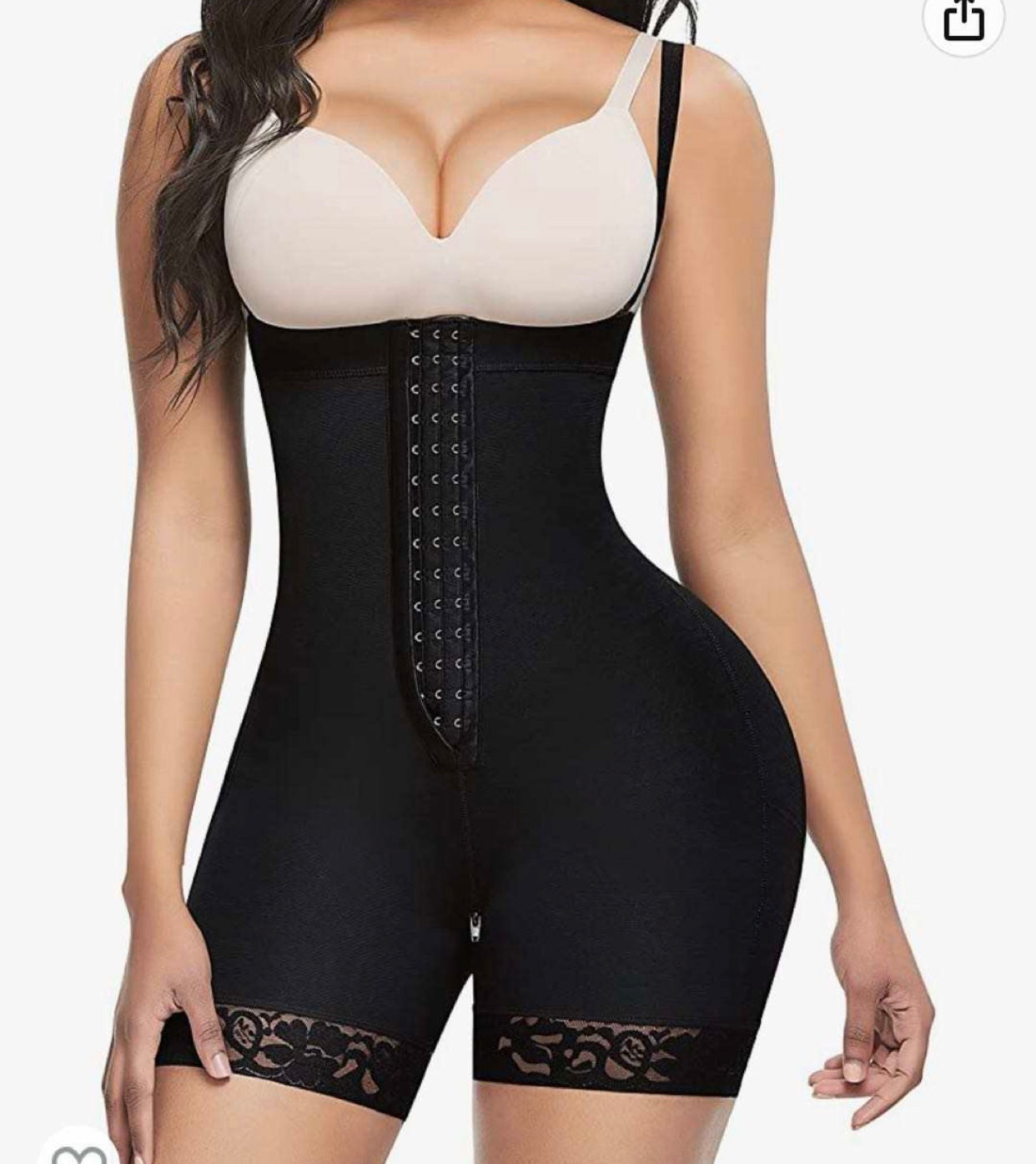 Thigh length shapewear with butt lift