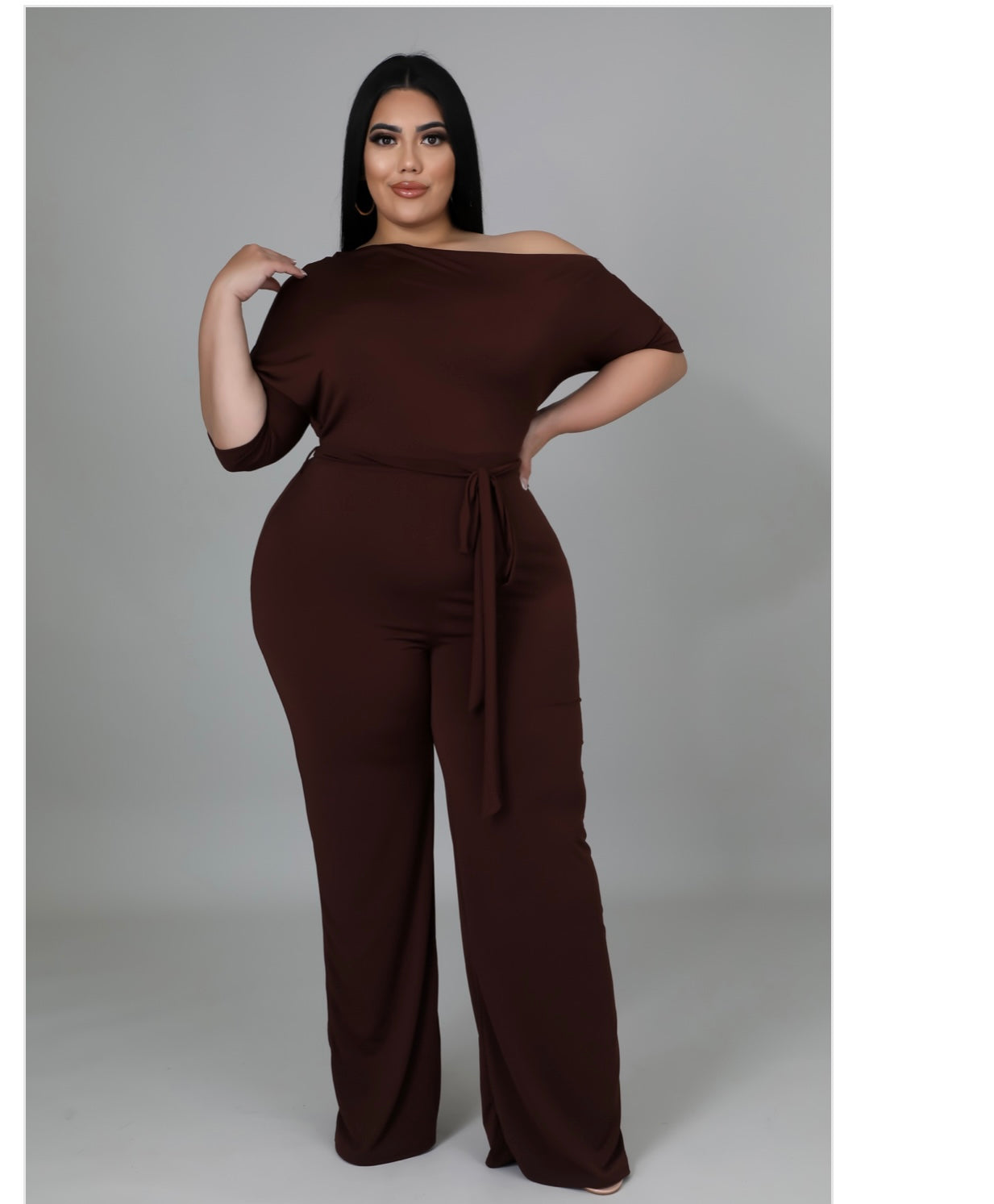 Off The Shoulder Jumpsuit (Plus Size Only)